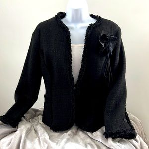 Ann Taylor-Chanel Style-Tweed Blazer-Hook and Latch front closure